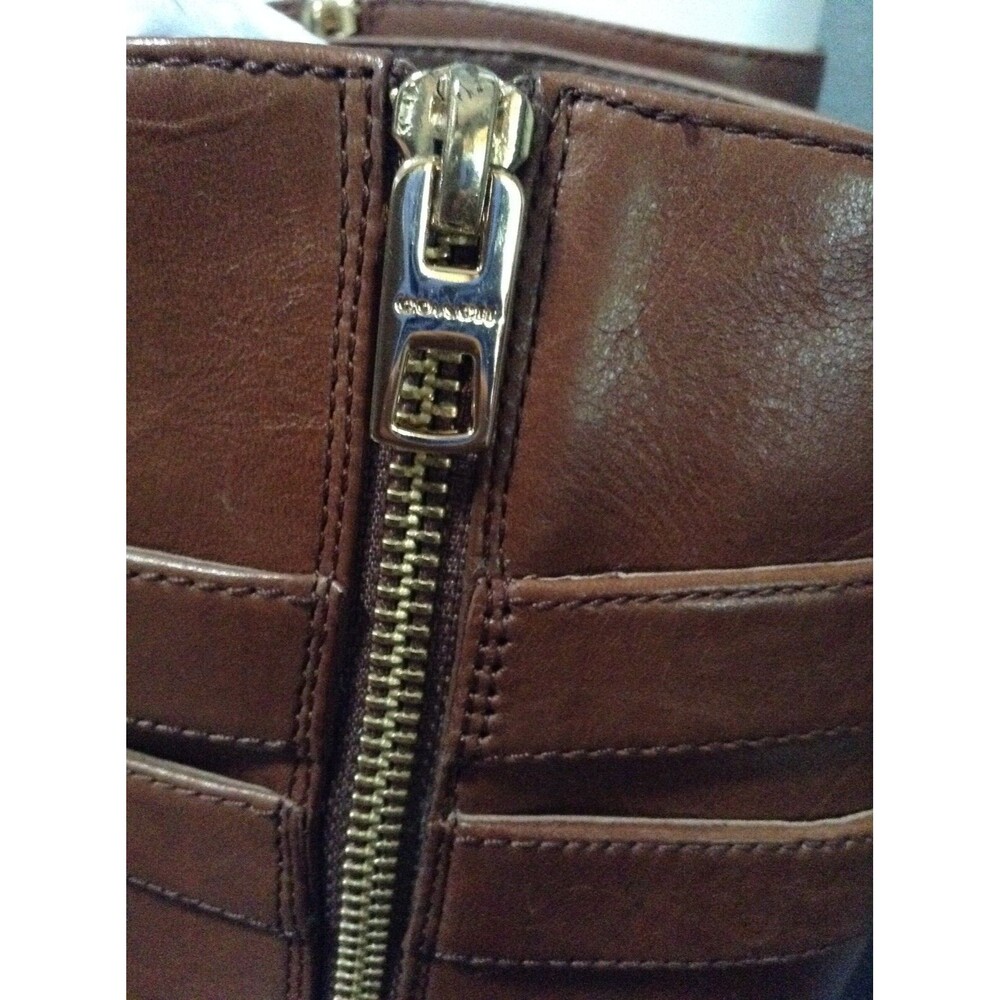 Coach Linette Leather Long Boots Shoes Riding Winter Cognac Brown 6 M $390 NIB - Picture 7 of 12
